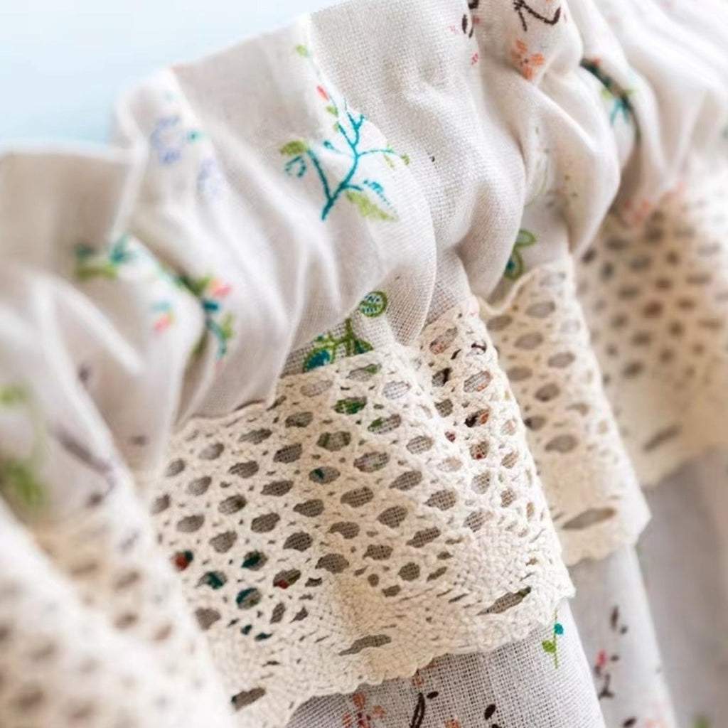 Nordic Bloom Kitchen Cabinet Curtain — product in use