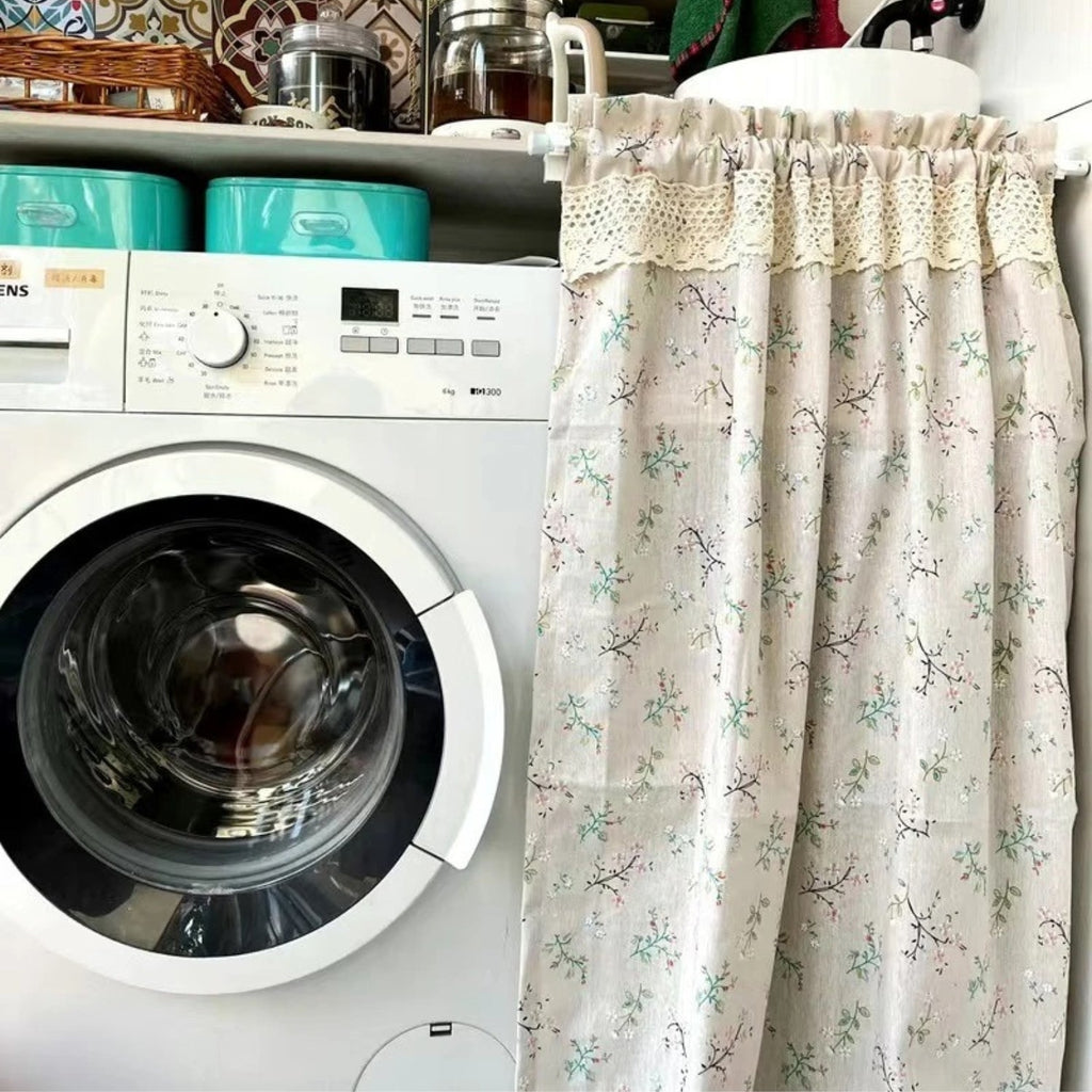 Nordic Bloom Kitchen Cabinet Curtain — lifestyle shot