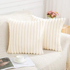 Nouvia Faux Fur Plush Cushion Cover — size and scale reference