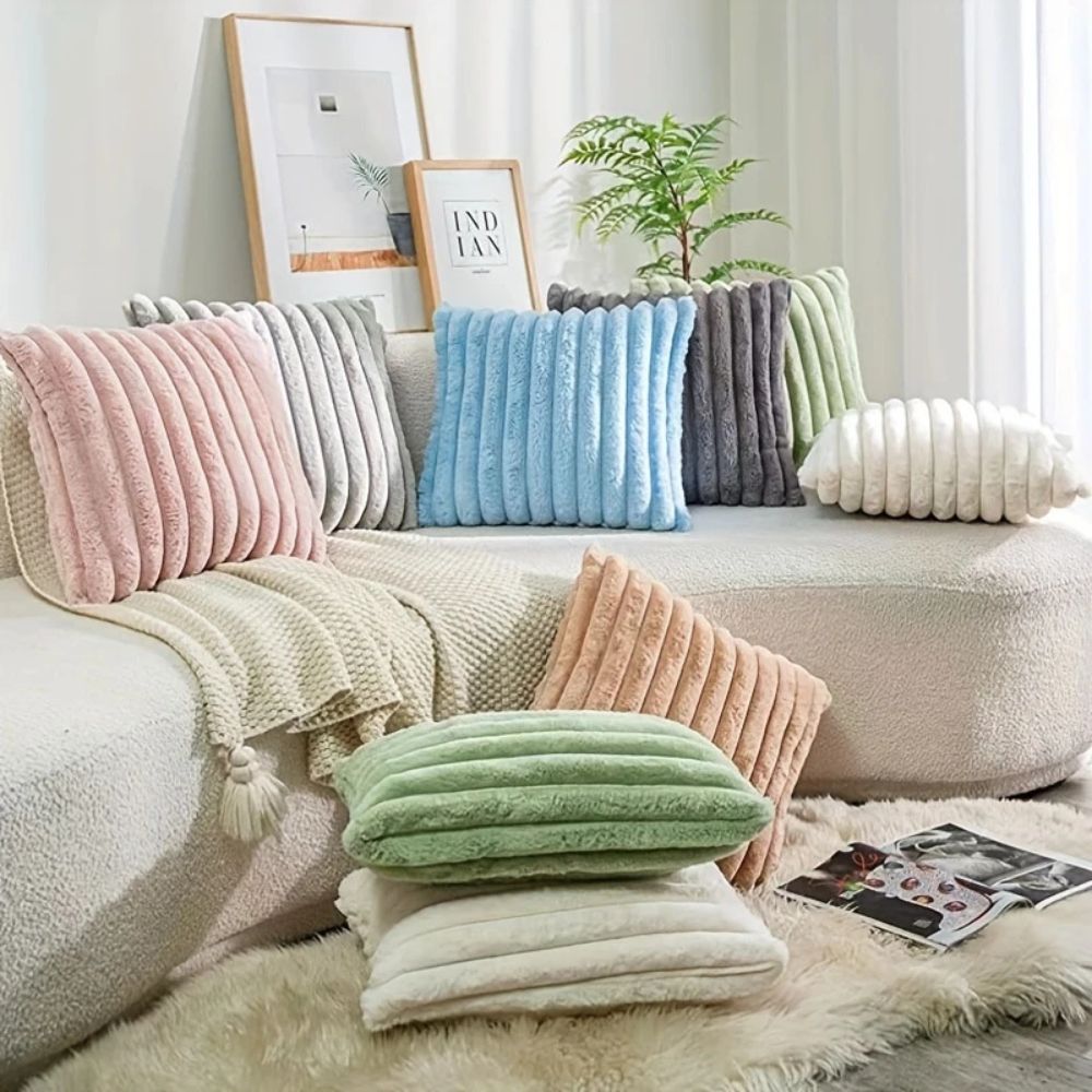 Nouvia Faux Fur Plush Cushion Cover — main product photo