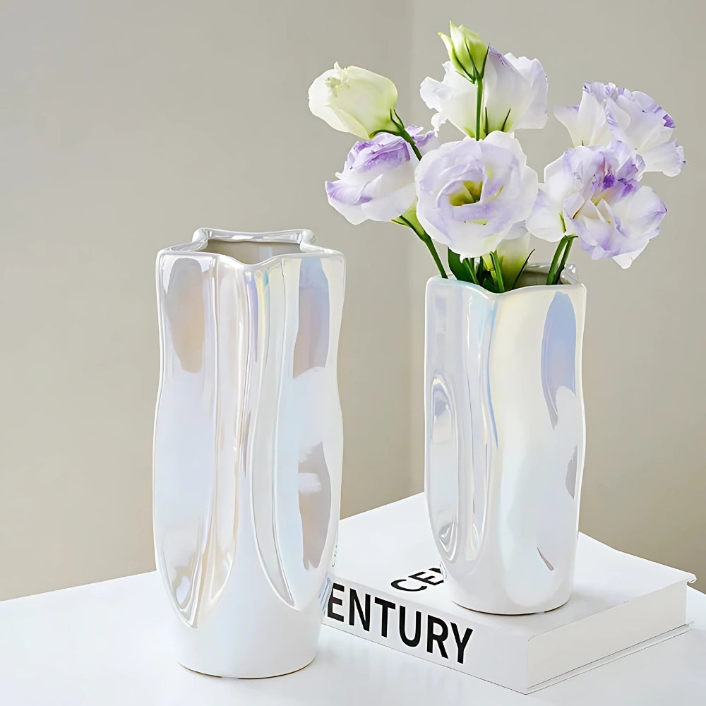 Nova Minimalist Ceramic Flower Vase — product in use