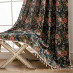 Noveau Ditsy Floral Tassel Curtain — product feature detail