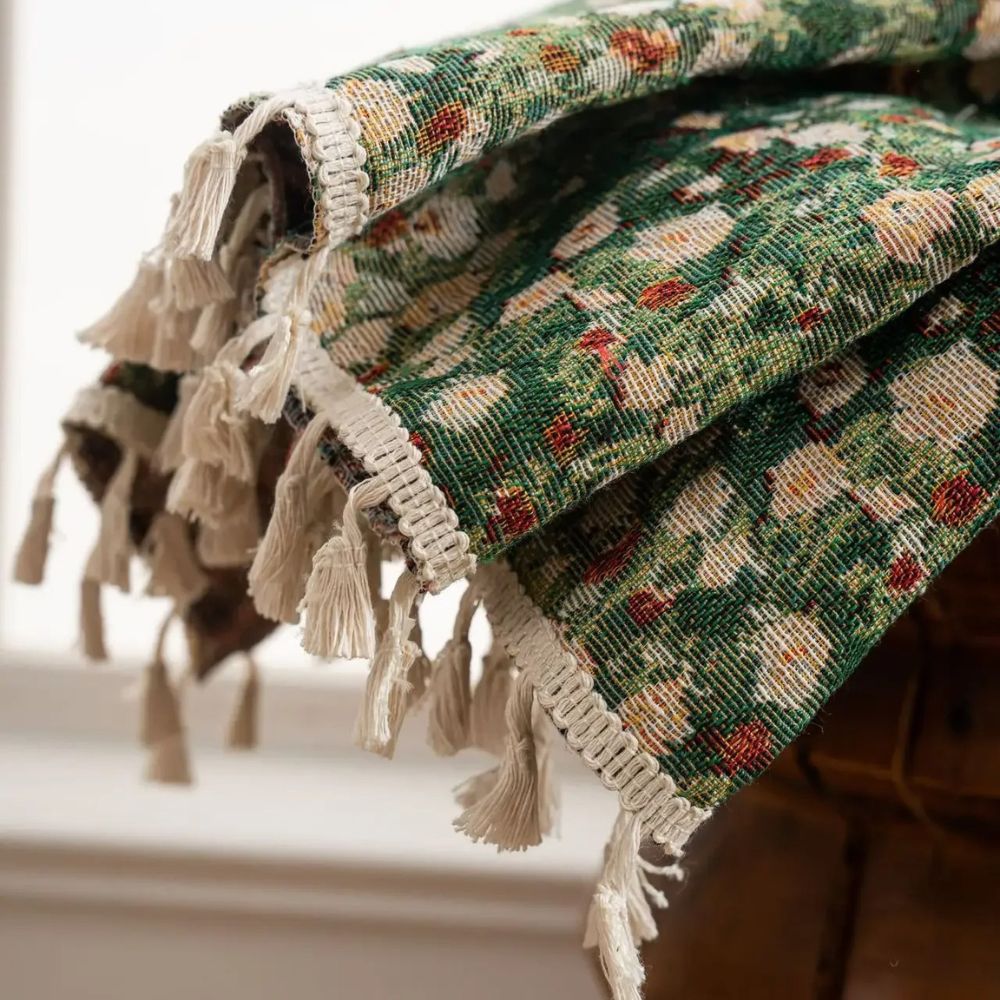 Noveau Ditsy Floral Tassel Curtain — product close-up
