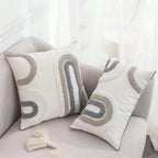 Nuvia Grey White Cushion Cover — product detail view