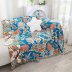 Ornamental Garden Cotton Blanket — product in use