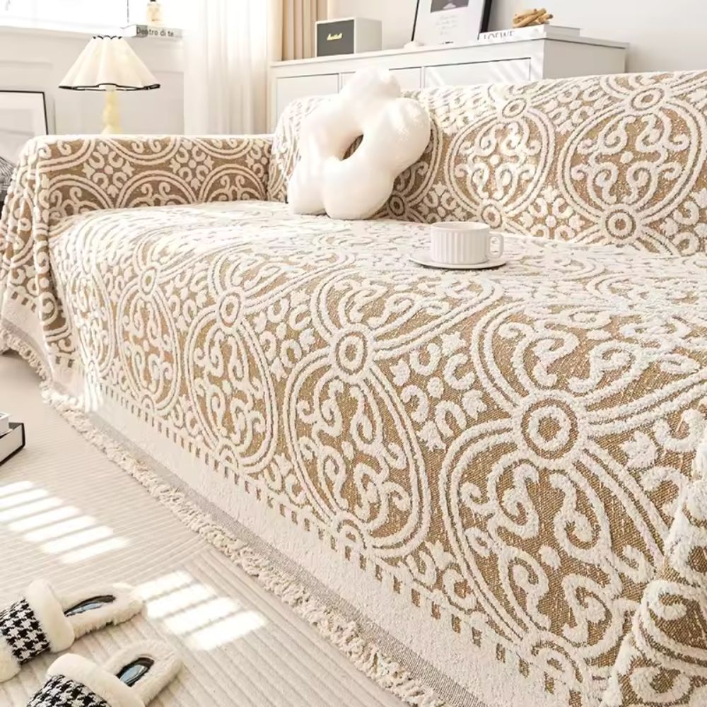 Ornamental Jacquard Sofa Cover — product close-up