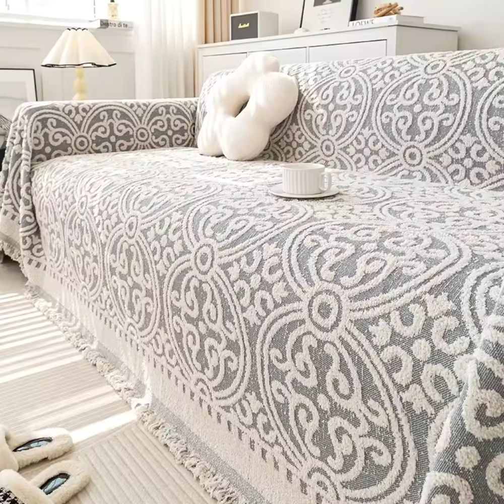 Ornamental Jacquard Sofa Cover — lifestyle shot