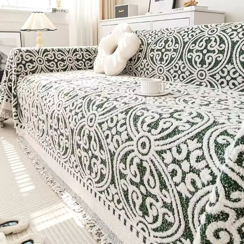 Ornamental Jacquard Sofa Cover — alternate angle view