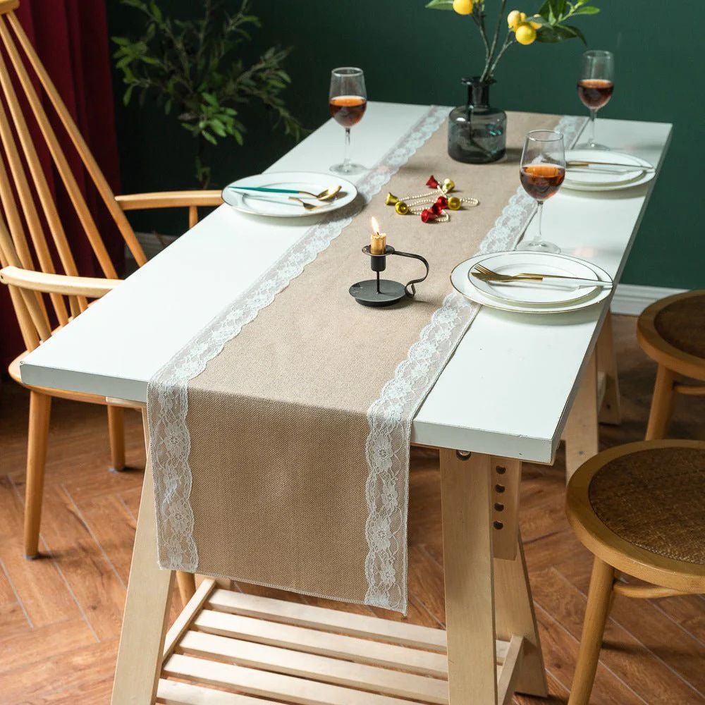 Ornate Blossom Lace Edge Table Runner — main product photo