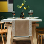 Ornate Blossom Lace Edge Table Runner — product in use