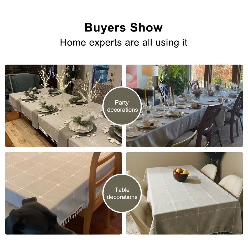 Pastoral Plaid Tablecloth — alternate angle view