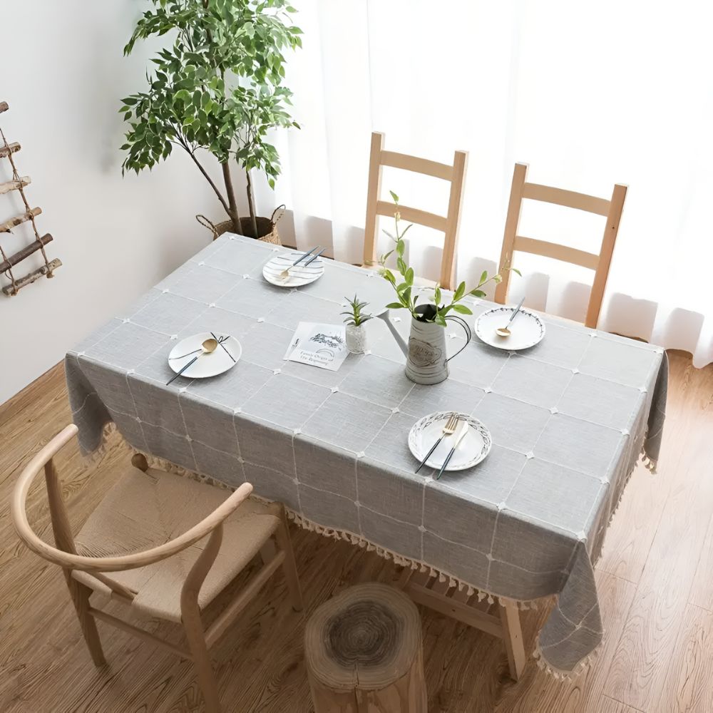 Pastoral Plaid Tablecloth — lifestyle shot