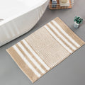 Pebble-Knit Striped Chenille Bath Mat — material texture close-up