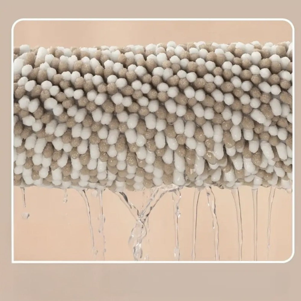Pebble-Knit Striped Chenille Bath Mat — additional view