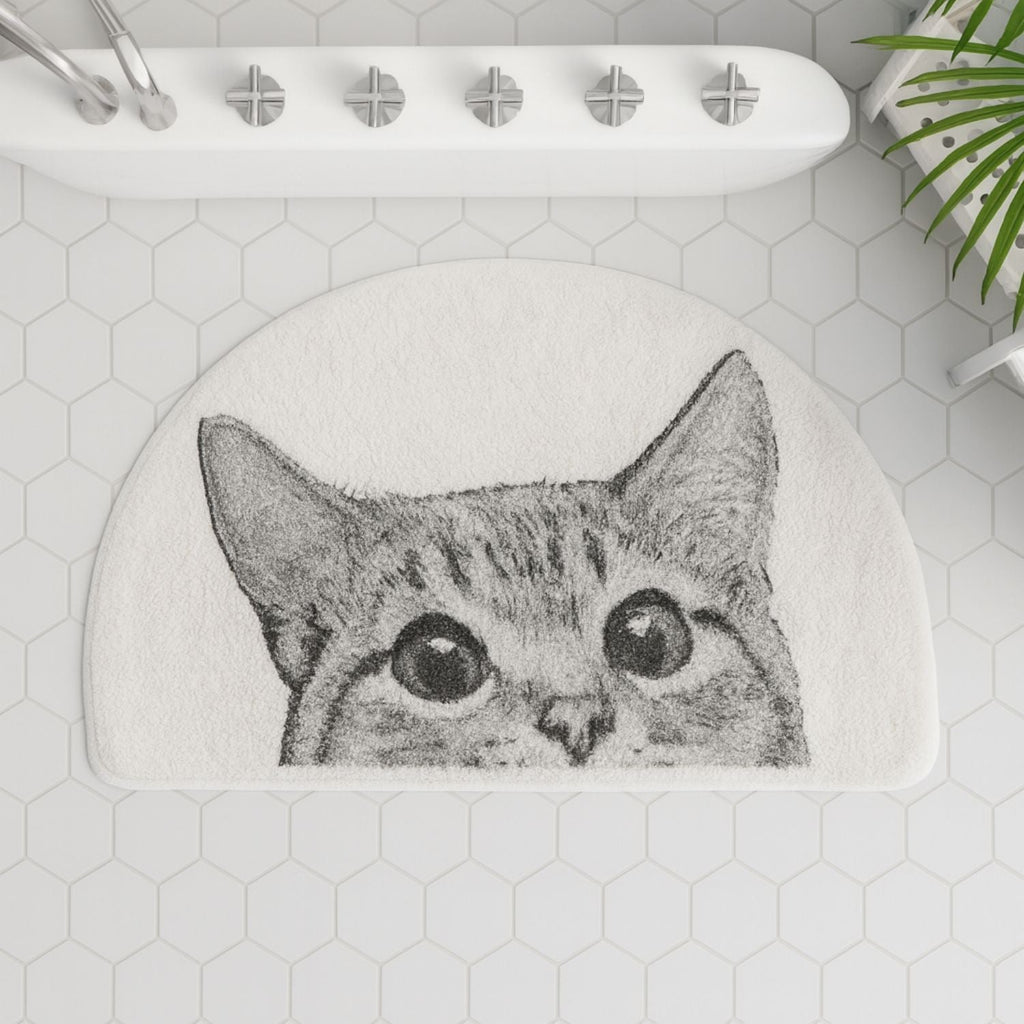 Peeping Kitty Bath Mat — product in use