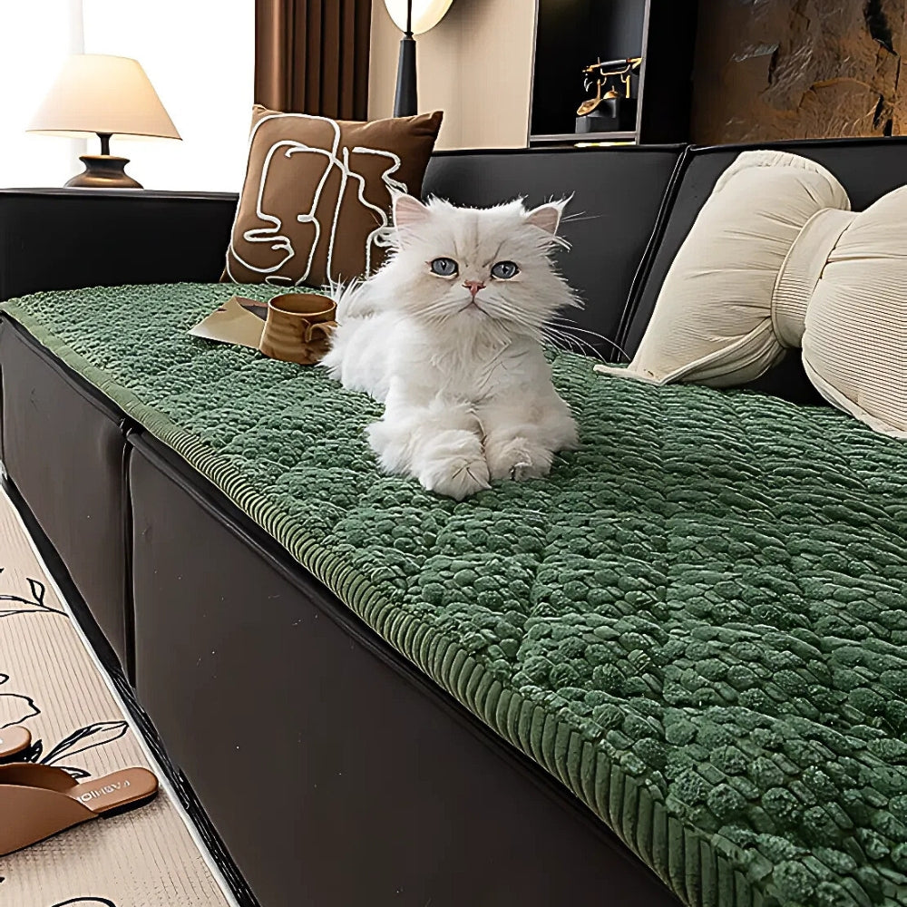 Pet-Proof Textured Quilted Sofa Protector Slipcover — product feature detail