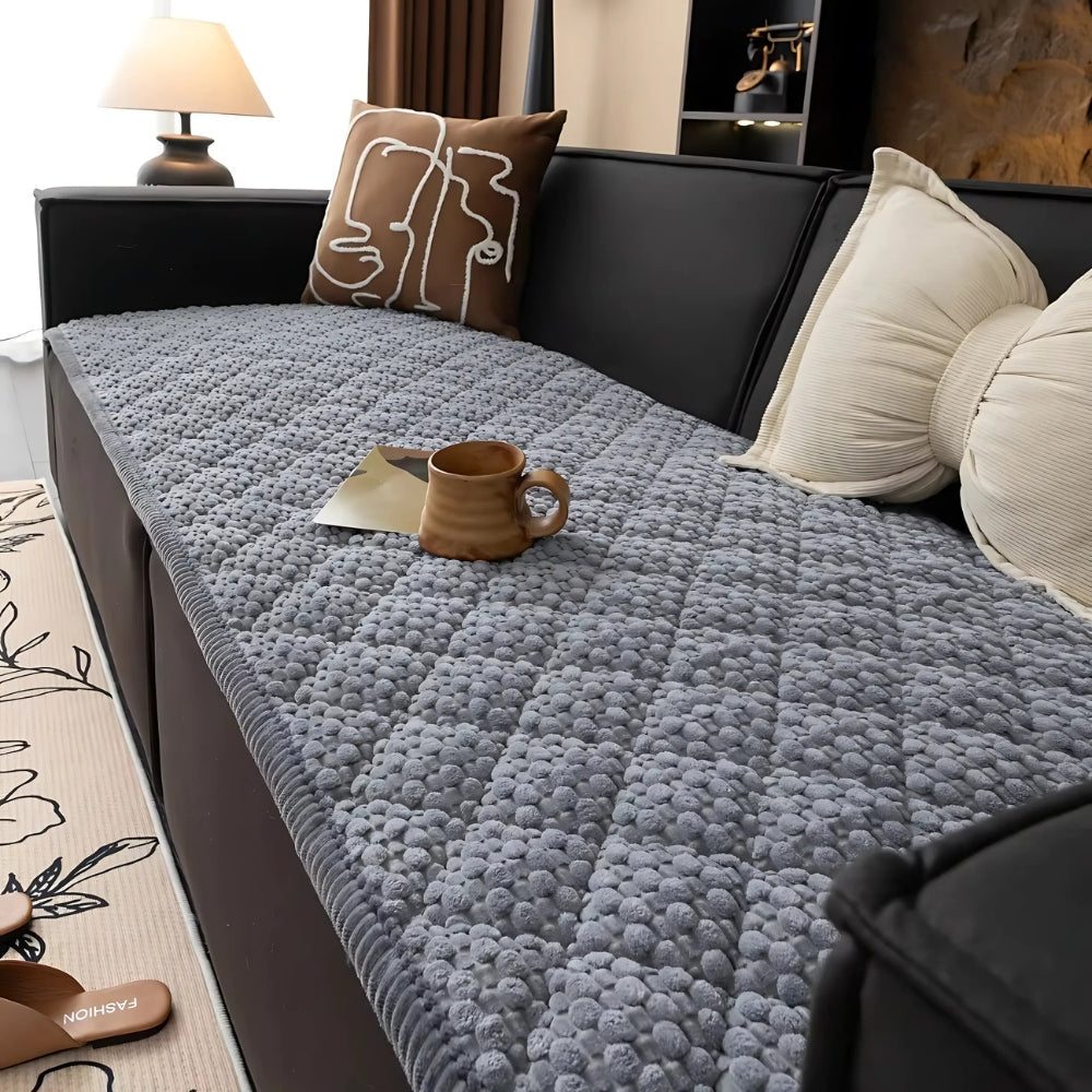 Pet-Proof Textured Quilted Sofa Protector Slipcover — additional view