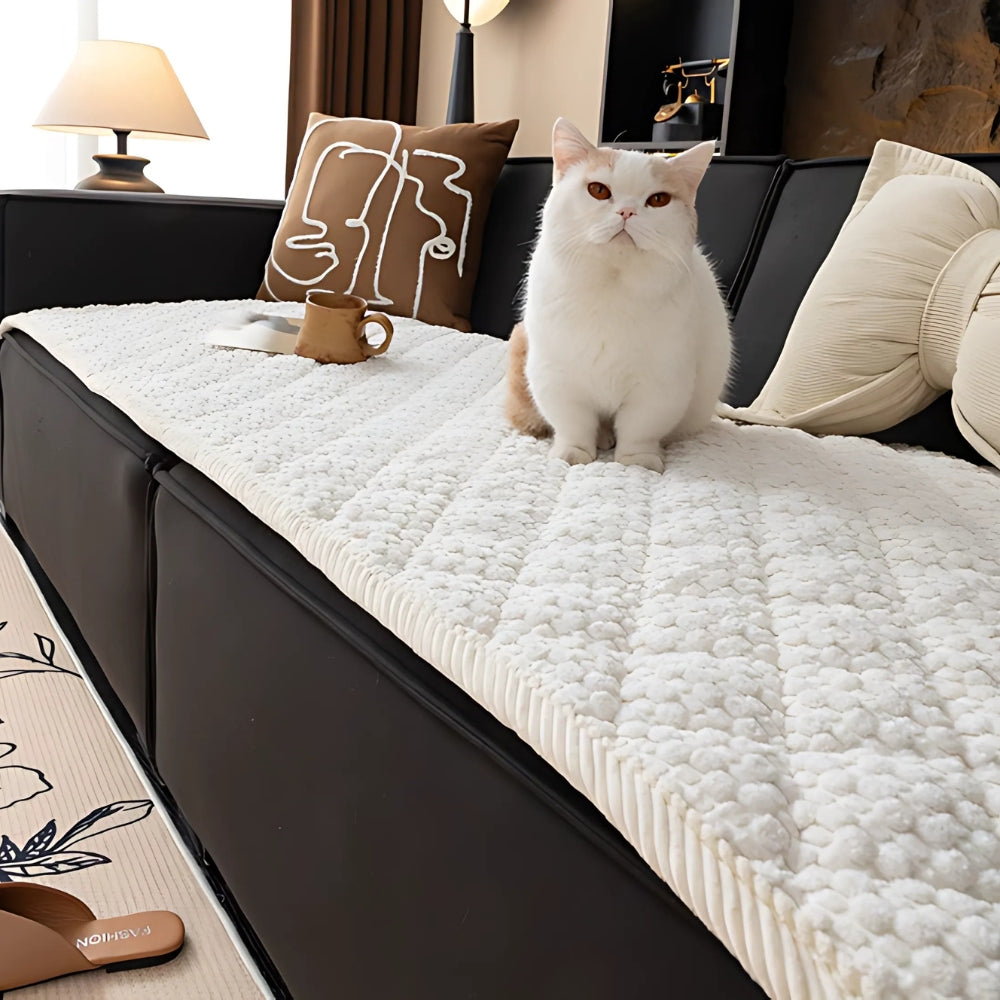 Pet-Proof Textured Quilted Sofa Protector Slipcover — main product photo