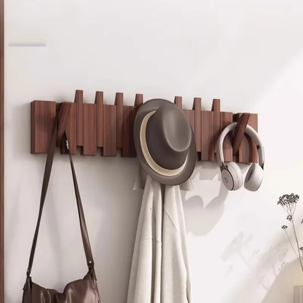 Piano Foldable Wooden Flip Hook Wall Rack — product in use