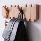 Piano Foldable Wooden Flip Hook Wall Rack — product detail view