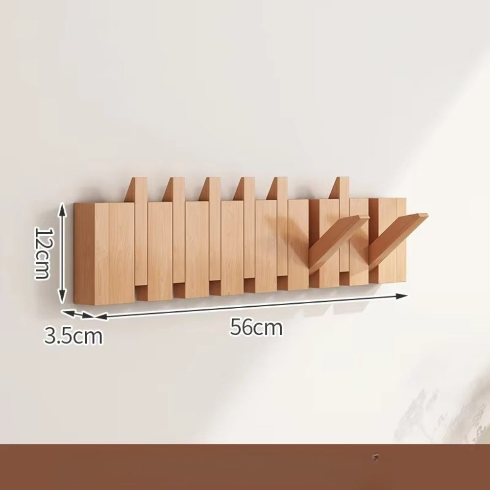 Piano Foldable Wooden Flip Hook Wall Rack — size and scale reference