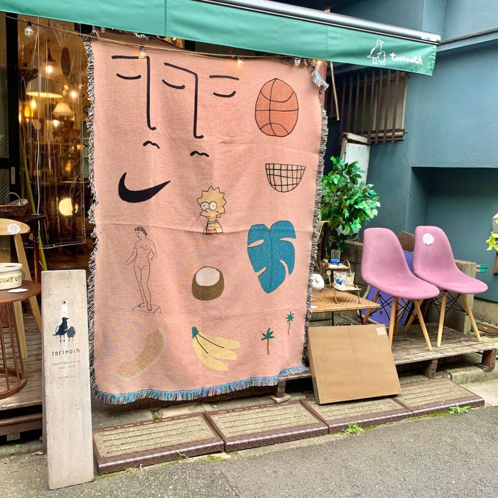 Pink Muse Woven Blanket — product in use