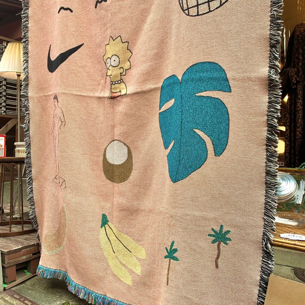 Pink Muse Woven Blanket — alternate angle view