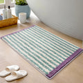 Plaid Non Slip Flocked Bathroom Floor Mat — alternate angle view