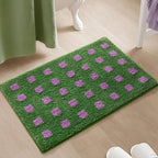 Plaid Non Slip Flocked Bathroom Floor Mat — product detail view
