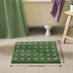 Plaid Non Slip Flocked Bathroom Floor Mat — lifestyle shot