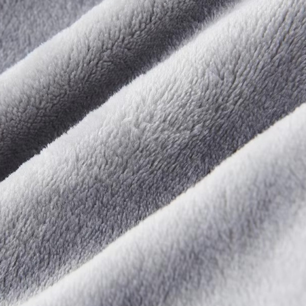 Plush Fleece Contrast Trim Bathrobe — product detail view