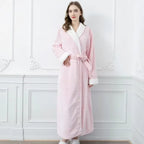 Plush Fleece Contrast Trim Bathrobe — lifestyle shot