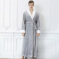 Plush Fleece Contrast Trim Bathrobe — alternate angle view