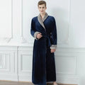 Plush Fleece Contrast Trim Bathrobe — material texture close-up