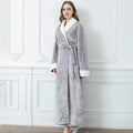 Plush Fleece Contrast Trim Bathrobe — product feature detail