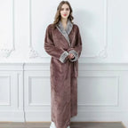 Plush Fleece Contrast Trim Bathrobe — size and scale reference