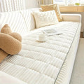 Plush Pleated Edges Sofa Cover — alternate angle view