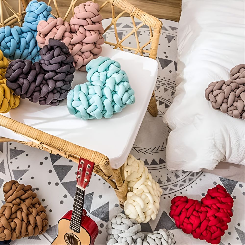 Plush Knotted Heart Shape Cushions — main product photo