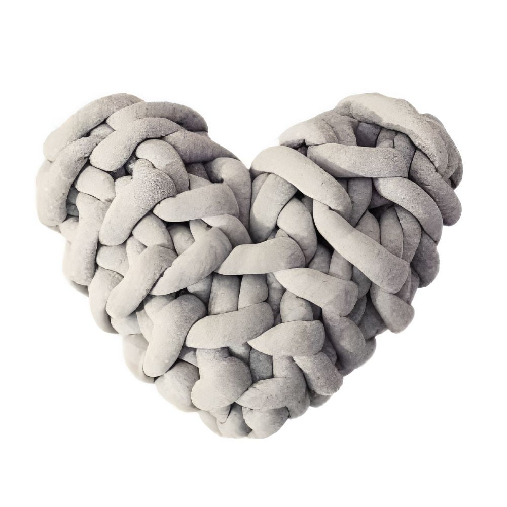 Plush Knotted Heart Shape Cushions — material texture close-up