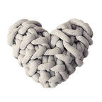 Plush Knotted Heart Shape Cushions — material texture close-up