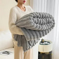 Plush Stripped Warm Blanket — product feature detail