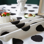 Polka Charm Tassel Table Cloth — product in use