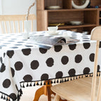 Polka Charm Tassel Table Cloth — product close-up
