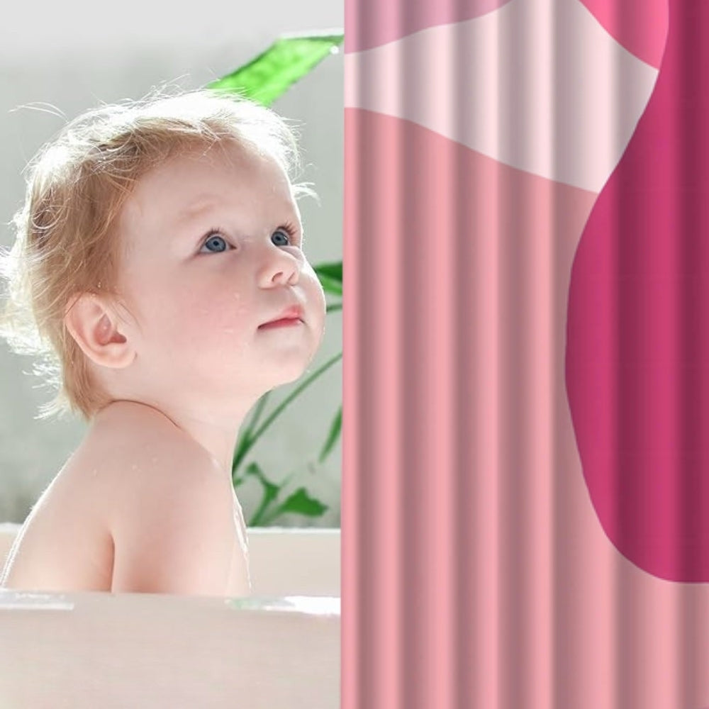 Poppie Bright Pink Bath Curtain — product detail view