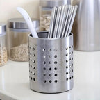 Stainless Steel Utensil Holder with Hole — product detail view