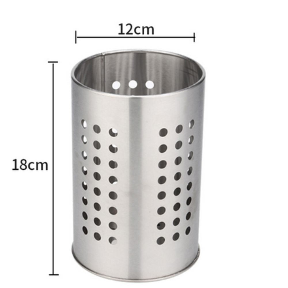 Stainless Steel Utensil Holder with Hole — alternate angle view