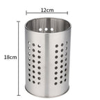 Stainless Steel Utensil Holder with Hole — alternate angle view