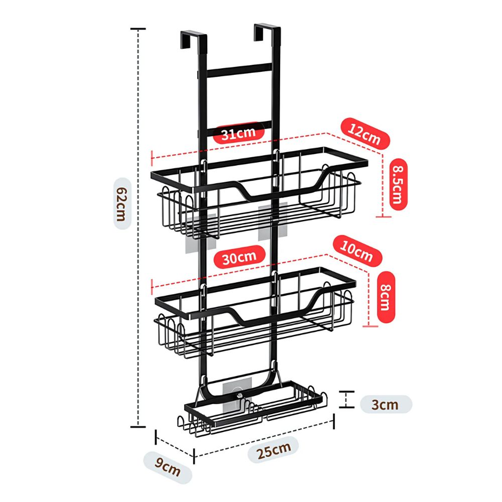 Quick Reach Hanging Bathroom Caddy — lifestyle shot