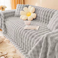 Rabbit Faux Fur Blanket Soft Sofa Cover — alternate angle view