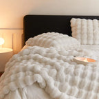 Rabbit Faux-Fur Blanket Throw — material texture close-up
